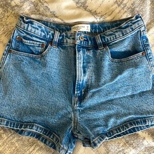 A&F Denim High- Waisted Womens Shorts